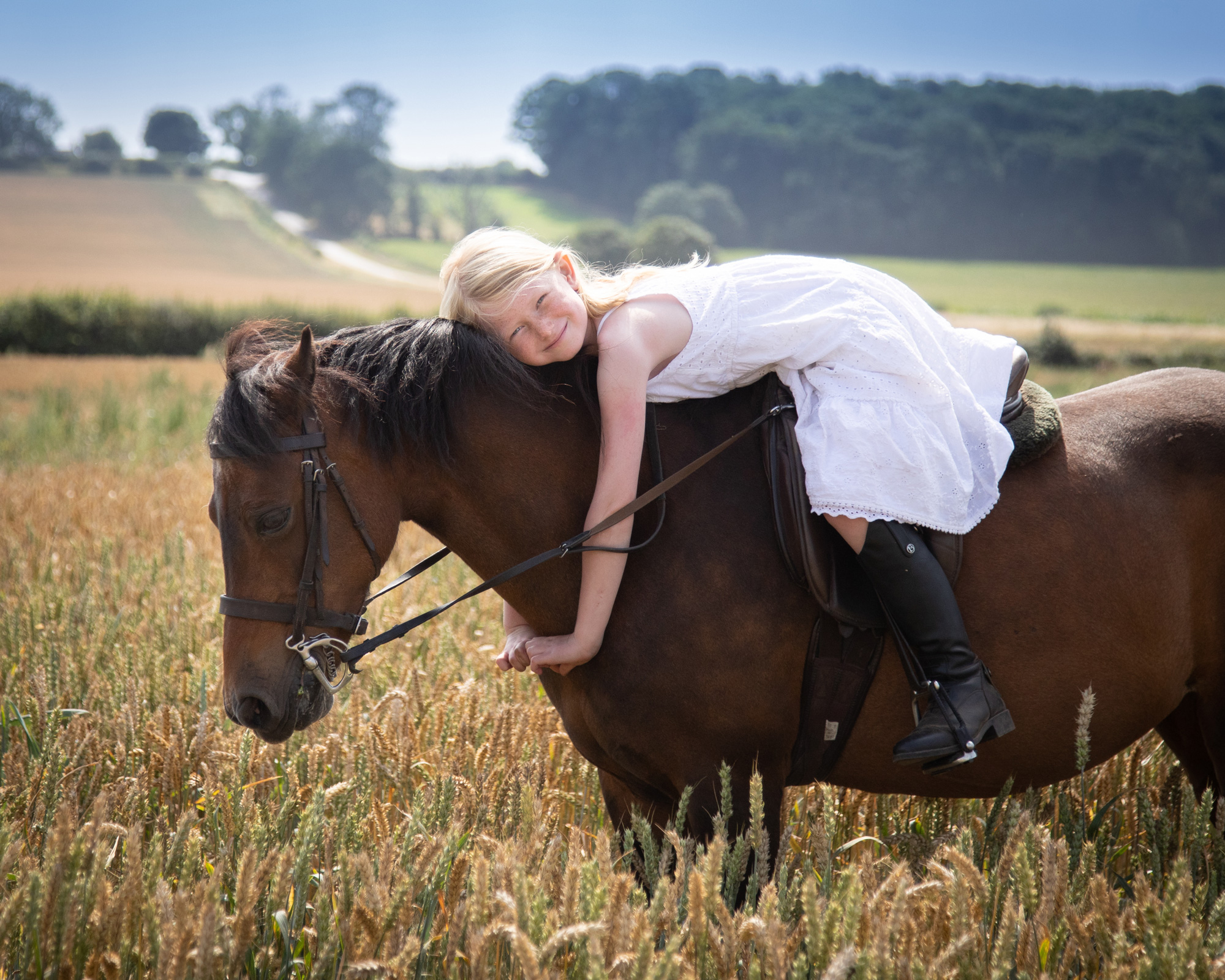 Family Portrait - Girl on horseback.