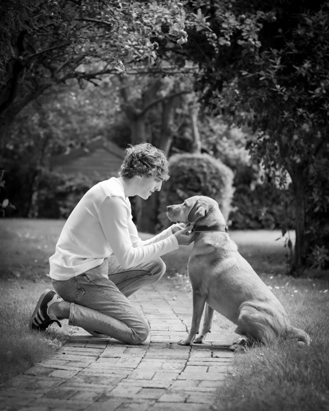 Family Portrait - Boy with his dog.